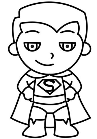 Chibi Superman Coloring Page